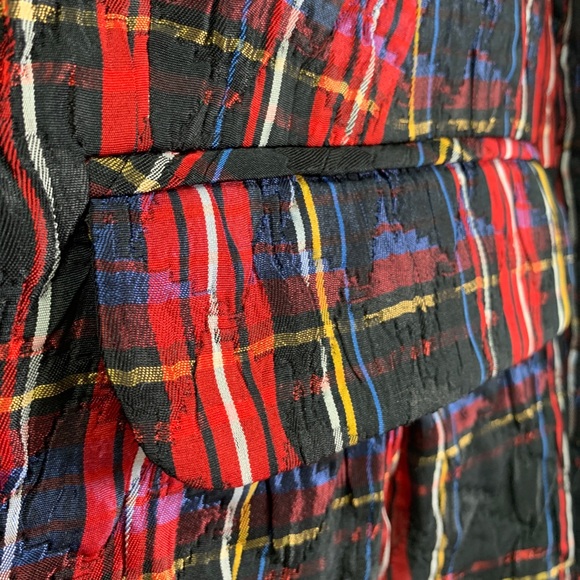 Algo Women’s Black Watch plaid jacket velvet lapel - Picture 6 of 8